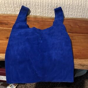 BAGGU Blue Suede Tote Bag